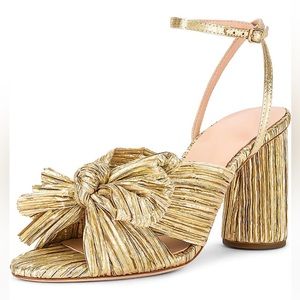 NIB Gold Bow Block Heels